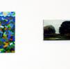 Kooperatin Landschaft, 3 Teile, mit A.Venzlaff und V. Malina, 2009, Bissinger: Scherenschnitt, Malina: Acryl: Venzlaff, Öl, ca. 60 x 200 cm 